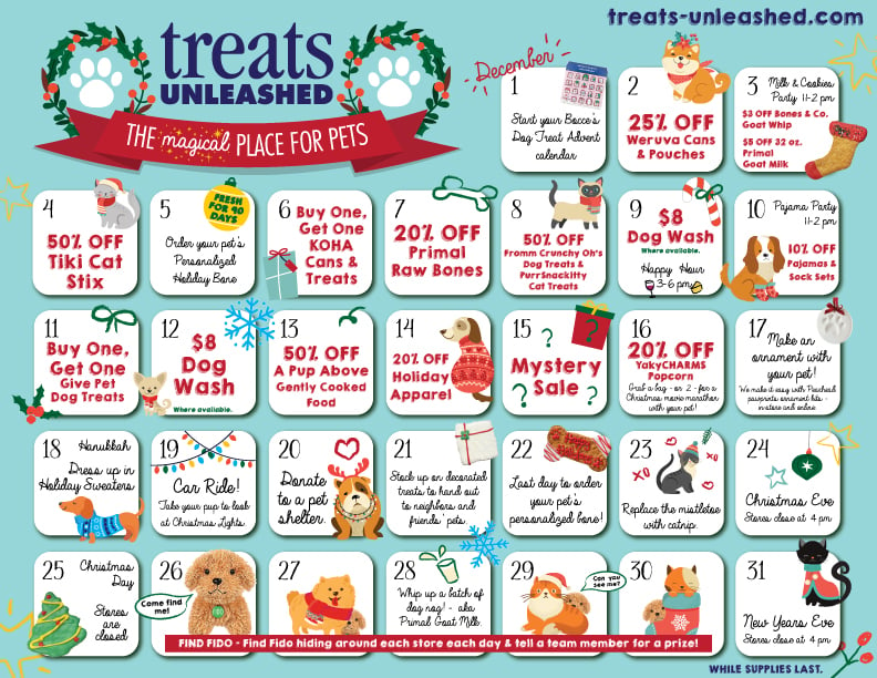 Treats Unleashed's Magical Holiday Calendar!