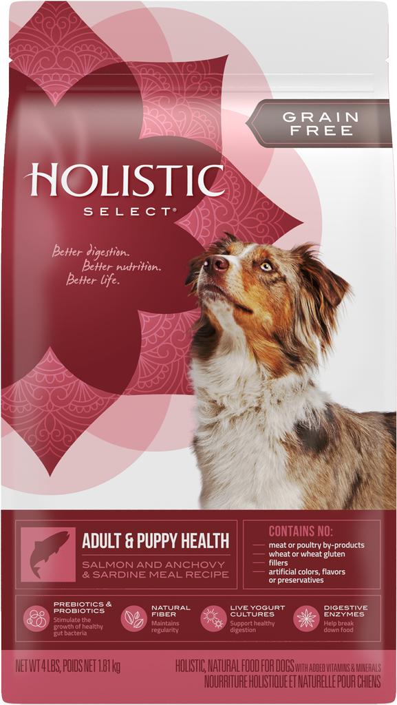  Holistic Select Grain- Free Adult & Puppy Health Salmon Anchovy & Sardine Dry Dog Food