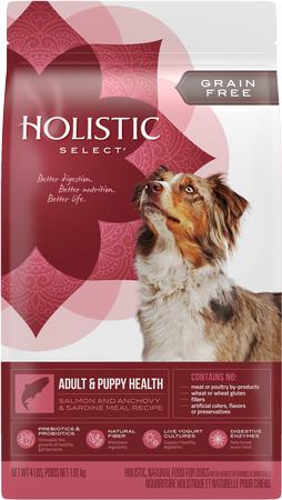 Holistic Select Grain-Free Adult & Puppy Health Salmon Anchovy & Sardine Dry Dog Food