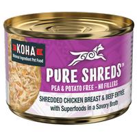 Koha Pure Shreds Chicken Breast & Beef Entree for Dogs (Item #811048023124)