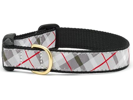 Upcountry Gray Plaid Dog Collar