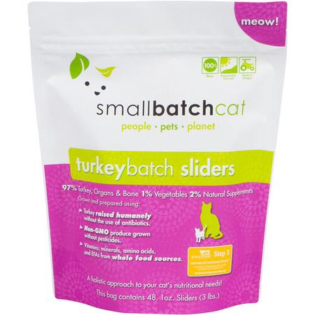 Smallbatch Frozen Raw Turkey Sliders for Cats