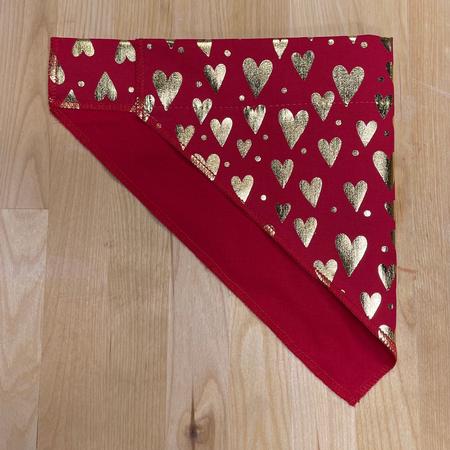 KMS Red  with Gold Hearts Valentine's Bandana