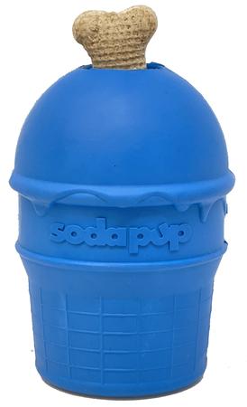 Soda Pup Ice Cream Cone Dog Toy - Blue Medium