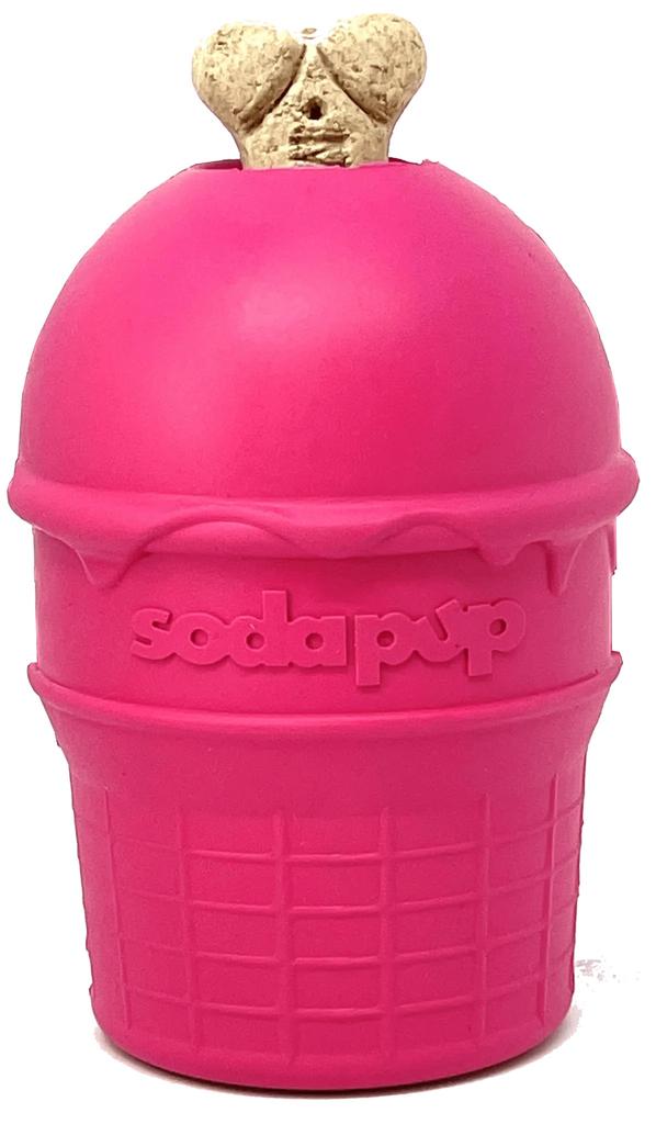  Soda Pup Ice Cream Cone Dog Toy - Pink Medium