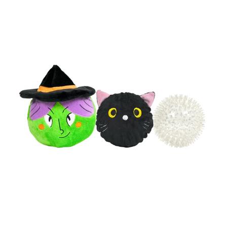 Patchwork Pet Prickle Witch with Black Cat Dog Toy