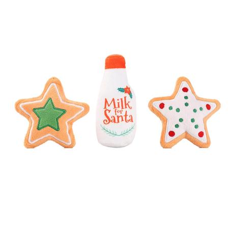 Hugsmart Milk & Christmas Cookies Plush Dog Toy 3 Pack