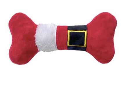 Lulubelles Santa Suit Plush Bone Dog Toy - Large
