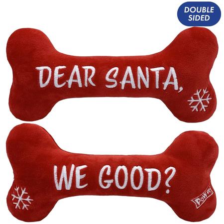 Lulubelles Dear Santa, We Good? Plush Bone Dog Toy