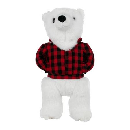 Tall Tails Polar Bear with Jacket Plush Dog Toy
