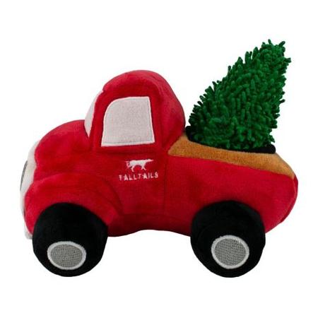 Tall Tails Red Truck with Tree Plush Dog Toy