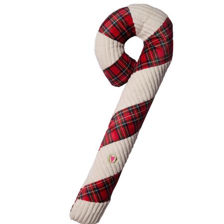 HuggleHounds Totally Tartan Candy Cane Plush Toy - Super Size