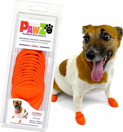 Protect Pawz Natural Rubber Dog Boots - XS - Orange