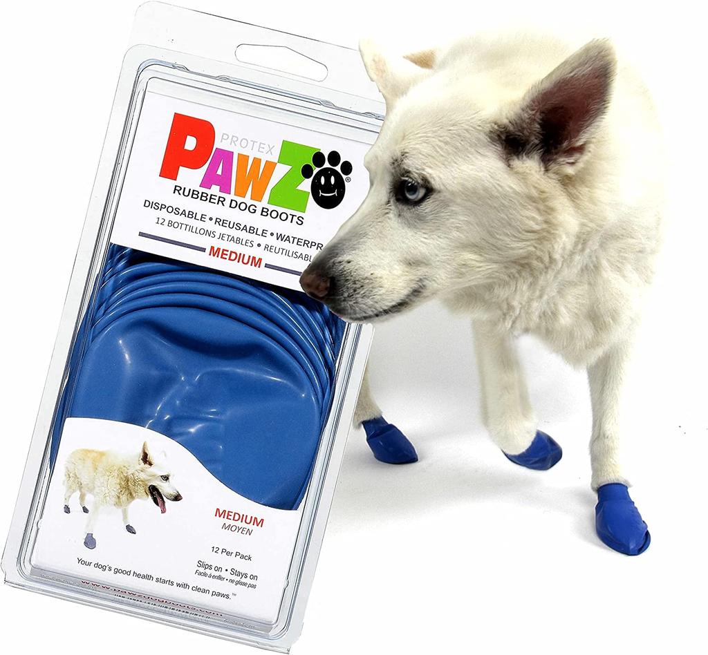  Protect Pawz Natural Rubber Dog Boots - M - Blue