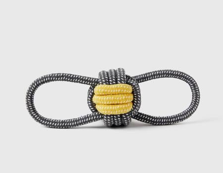 Jax & Bones Double Loop Celtic Knot Rope Toy - Black & Yellow