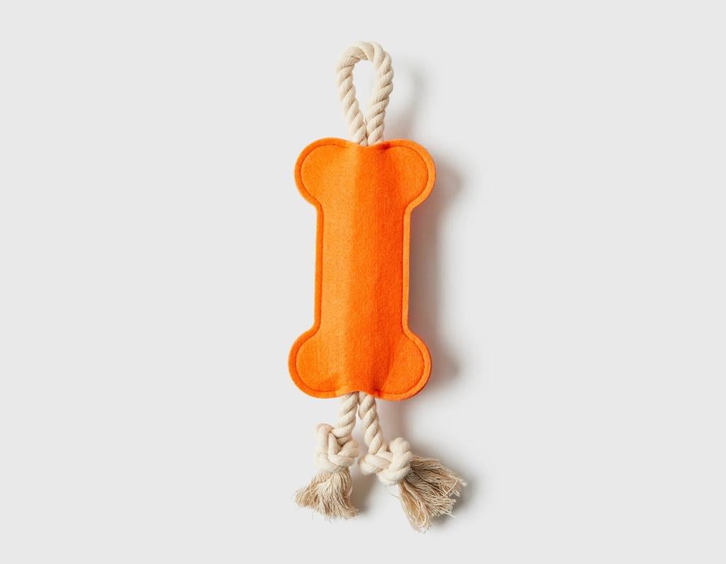  Jax & Bones Hitch And Bone Rope Dog Toy - Orange
