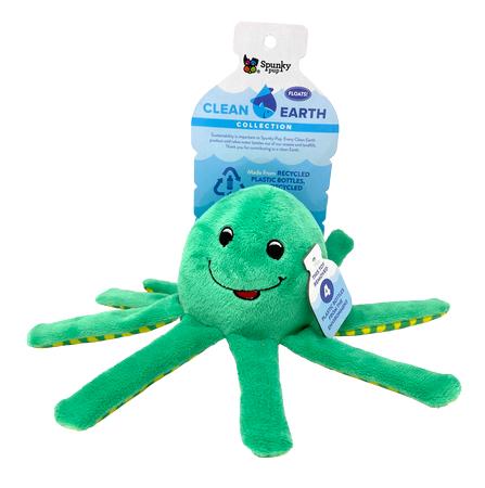 Spunky Pup Clean Earth Plush Octopus Toy