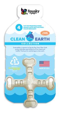 Spunky Pup Clean Earth Recycled Crossbones Toy