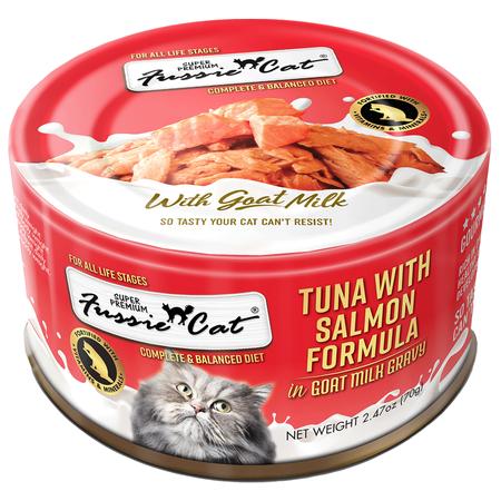 Fussie Cat Tuna with Salmon Formula in Goat Milk Gravy