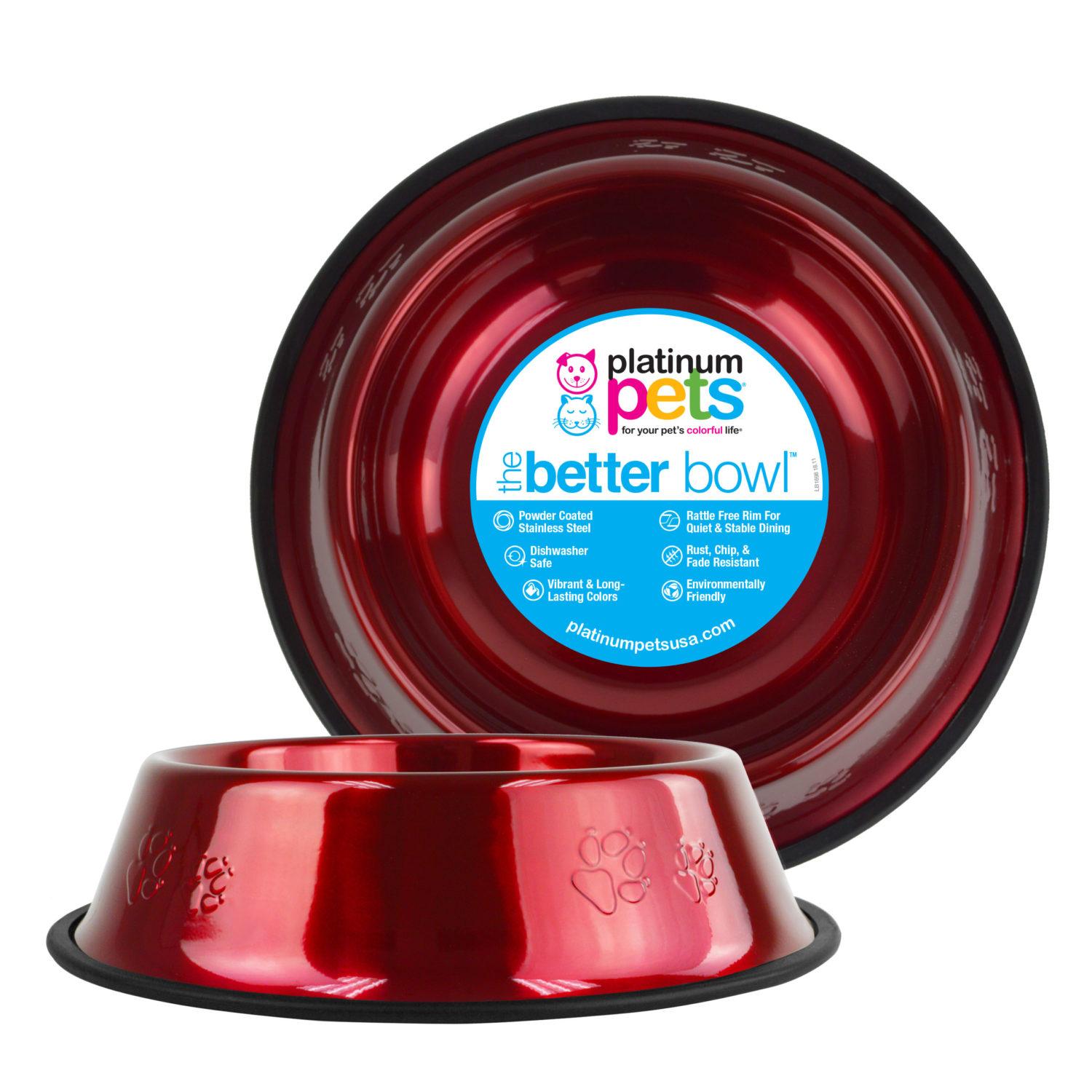  Platinum Pets Non- Tip Bowl - Candy Apple Red