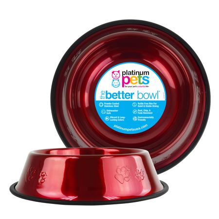 Platinum Pets Non-Tip Bowl - Candy Apple Red