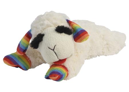 Multipet Rainbow Lambchop Plush Dog Toy