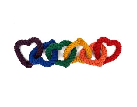 Jax & Bones 6 Chain Rainbow Heart Rope Toy