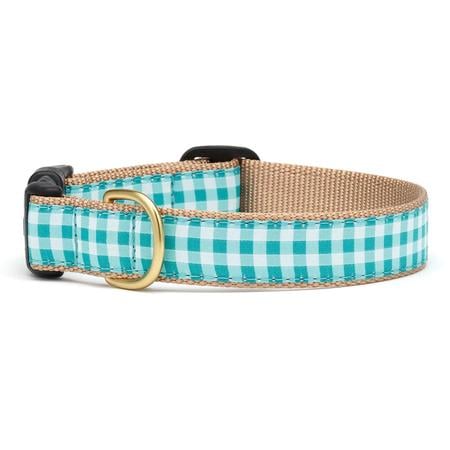 UpCountry Turquoise Gingham Dog Collar