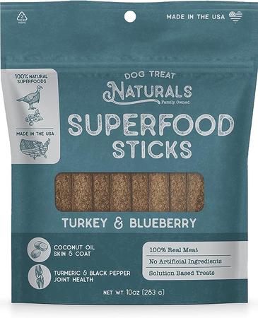 Dog Treat Naturals Turkey & Blueberry Superfood Sticks