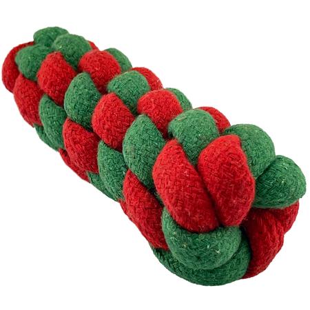 Petsport Holiday Braided Rope Bumper Dog Toy