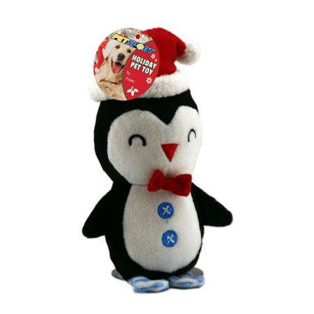 Petsport Holiday Penguin with Hat Plush Dog Toy
