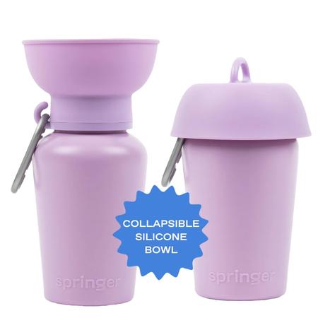 Springer Flip Dog Travel Water Bottle - Purple
