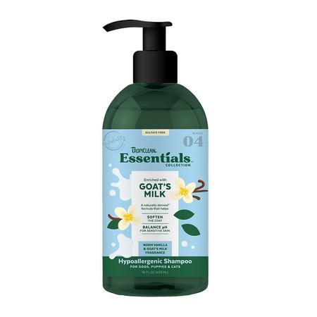 Tropiclean Essentials Goat's Milk Hypoallergenic Shampoo for Dogs & Cats