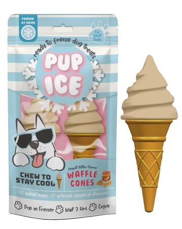 Pup Ice Waffle Cone Vanilla & Peanut Butter Flavor Dog Chew