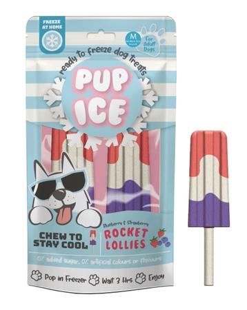 Pup Ice Rocket Lollies Blueberry & Strawberry Flavor Dog Chew