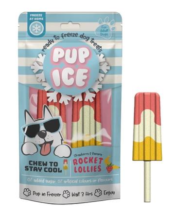 Pup Ice Rocket Lollies Strawberry & Banana Flavor Dog Chew