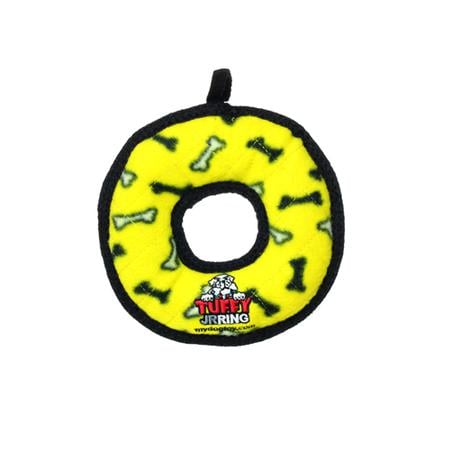 Tuffy Jr Ring Dog Toy - Yellow Bone