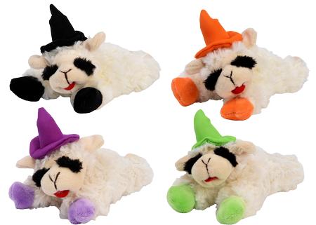 Multipet Halloween Lambchop Dog Toy - Small - Black Hat