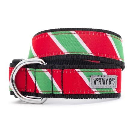 The Worthy Dog Holiday Stripe Collar