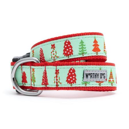 The Worthy Dog Holiday Trees Collar - Green