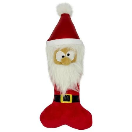 Huxley & Kent Silly Santa Bone Plush Dog Toy