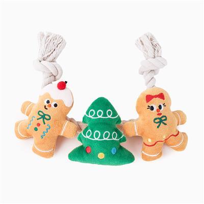 Hugsmart Holiday Gingerbread Man Rope Toy