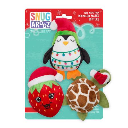 Snugarooz Baby Berry, Shelldon & Merry Penguin Mini Dog Toy 3 Pack