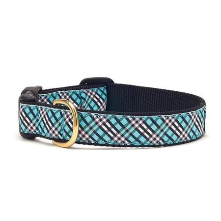 UpCountry Aqua Plaid Dog Collar