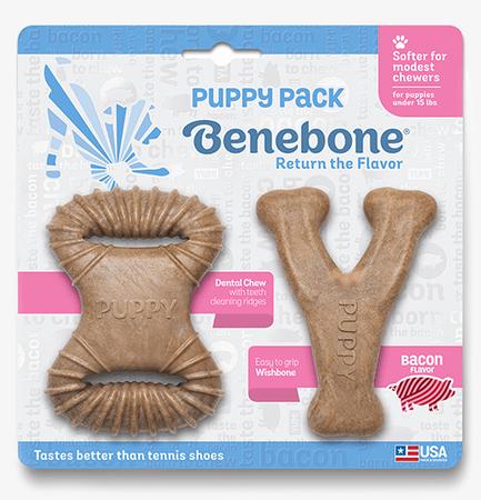Benebone Puppy Pack Denal Chew & Wishbone - Bacon