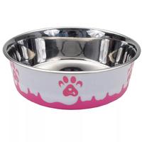 Maslow Design Series Dog Bowl - Pink Paw (Item #076484884221)