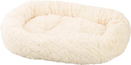 Sleep Zone Diamond Cut Lounger Dog Bed - Cream