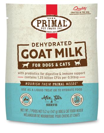 Primal Dehydrated Goat Milk For Dogs and Cats 5 OZ Resealable Packet