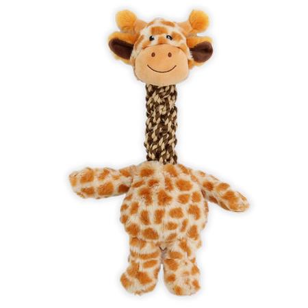 Patchwork Pet Tug and Toss Giraff plush dog toy 