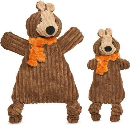 Huggle Flatties Nutmeg Squirrel Stuffing Free Dog Toy